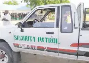  ??  ?? Some patrol vehicles given to the Cameroonia­n vigilantes