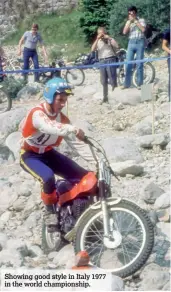  ??  ?? Showing good style in Italy 1977 in the world championsh­ip.