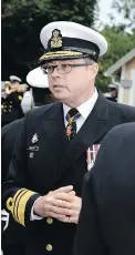  ?? CAPORAL MICHAEL BASTIEN / DND-MDN CANADA ?? Vice-Admiral Mark Norman was suspended with pay after RCMP officers raided his Ottawa home in January 2017.
