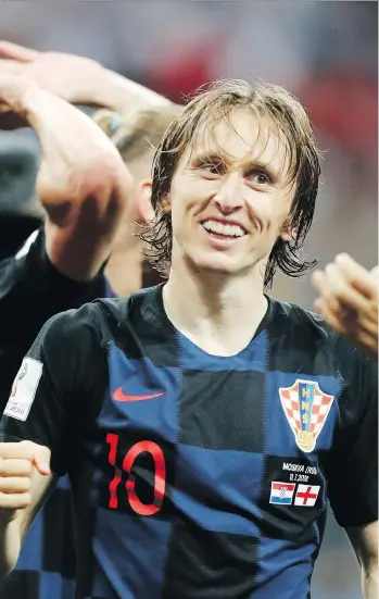  ?? FRANK AUGSTEIN/THE ASSOCIATED PRESS ?? Croatia’s Luka Modric has been a standout for a national team that has an opportunit­y to become legends if they can win their first World Cup title in Sunday’s final against France.