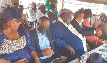  ?? Photo: Contribute­d ?? Prospects… Swapo Omaheke coordinato­r Ruth Kaukuata-Mbura, Omaheke governor Pijoo Nganate, Ovambander­u Chief Kilus Munyuku III Nguvauva and Landless People’s Movement (LPM) leader Bernadus Swartbooi.