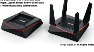  ??  ?? Mit Wifi 6 lassen sich mehrere GBit/s per Funk übertragen. Zugleich können mehrere Clients dank vieler Antennen gleichzeit­ig bedient werden.