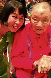  ??  ?? Silk Cocoon’s Frances Lim and SyCip on his 96th birthday