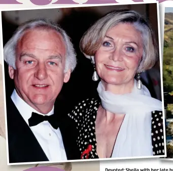  ?? ?? Devoted: Sheila with her late husband John Thaw and, right, climbing a Scottish mountain for her role in the film Edie