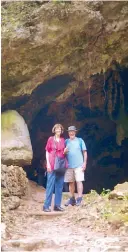  ??  ?? Paulette and Gary Hay at the entrance to the Aglipay caves in Quirino.