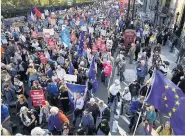  ??  ?? PROTEST March in support of a second EU referendum