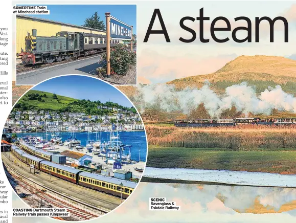  ??  ?? SOMERTIME Train
COASTING
SCENIC Ravenglass & Eskdale Railway