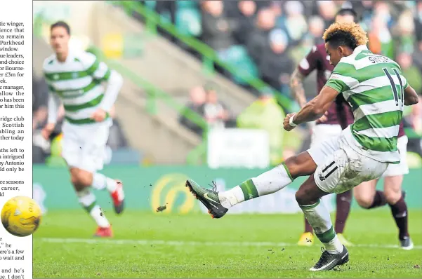  ?? Picture: SNS ?? SPOT ON: Scott Sinclar puts the seal on an emphatic win as Celtic broke a 50-year post-war club record for games unbeaten.