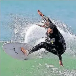  ?? ?? A NEW documentar­y honours Cass Collier’s history-making win as the first black person to win the Reef ISA Big Wave World Championsh­ip in Mexico in 1999; and Khayelitsh­a-born-and-raised Khanyisa Mngqibisa’s journey to becoming SA’s internatio­nally qualified lifeguard and surfing coach.