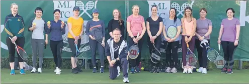  ?? ?? Coach Willie Cussen (front centre) along with the new members/beginners coaching group after their first session last Friday evening. Keep up the good work everyone!