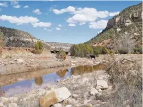  ??  ?? A stream in Cañon Largo in the Sabinoso Wilderness.