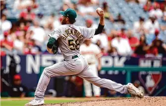  ?? Jae C. Hong/Associated Press ?? Paul Blackburn, an All-Star last season who had been a candidate to start opening day, will begin the season on the injured list due to a torn fingernail on the middle finger of his pitching hand.