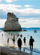  ??  ?? Checking out Cathedral Cove over Labour Weekend.