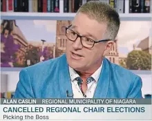  ??  ?? Alan Caslin is shown on TVO’s The Agenda with Steve Paikin.