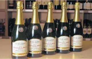  ?? RYAN TAPLIN • THE CHRONICLE HERALD ?? L'acadie Vineyards Prestige Brut Estate.