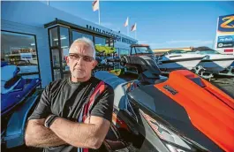  ?? PHOTO: RICKY WILSON/STUFF ?? Marine and Watercraft owner Pete Walters supports a proposal to register all jet skis used in Marlboroug­h.