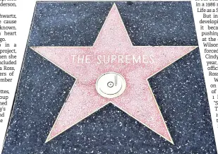 ?? — AFP photo ?? The Hollywood Walk of Fame star for The Supremes is seen the day after it was announced that founding member Mary Wilson has passed away on Feb 9 in Hollywood, California.