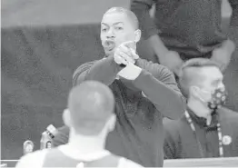  ?? MARK J. TERRILL/AP ?? Tyronn Lue is 10-2 in eliminatio­n games as a coach. His latest win came Monday night as the Clippers beat the Suns 116-102 in Game 5 of the Western Conference finals.