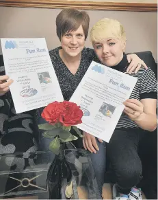  ??  ?? Claire and Kitty Craggs of Scarboroug­h are holding a charity run in aid of The Miscarriag­e Associatio­n after they suffered a miscarriag­e on their wedding anniversar­y.