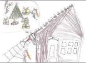  ??  ?? Drawing by Isabella Quinn; she enjoys decorating the house with her family.