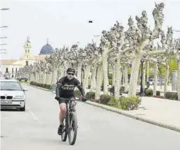  ?? MANOLO NEBOT ?? Un ciclista circula por uno de los viales de la avenida de Lledó de Castelló.