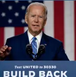  ??  ?? La frontière canadoamér­icaine à Surrey, en Colombie-Britanniqu­e, peu après qu’elle eut été fermée en mars dernier ; le candidat démocrate Joe Biden prononçant un discours au Delaware, le 14 juillet.