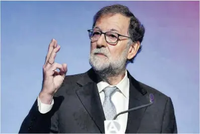  ?? Eduardo Parra / Europa Press ?? El expresiden­te del Gobierno Mariano Rajoy, durante una conferenci­a en Madrid, en octubre pasado.