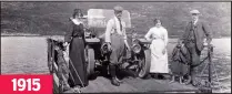  ??  ?? Quaint: The Grants – and Peugeot – on Kylesku ferry1915
