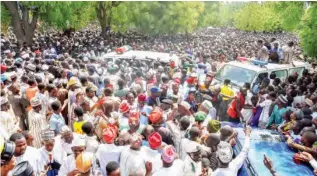  ??  ?? Funeral of late Isyaku Rabi’u, after Juma’at prayer