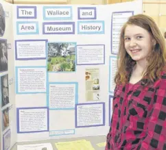  ?? LYNN CURWIN/TRURO NEWS ?? Pugwash District High School student Madison Allen was at the regional heritage fair with her project on the Wallace and Area Museum. Allen lives in Wallace and has often been to the museum.