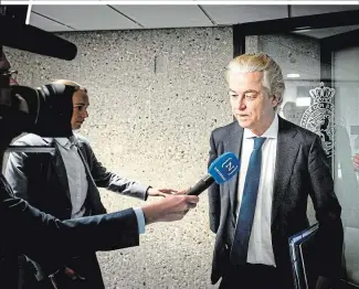  ?? ?? Rechtspopu­list Geert Wilders wird nicht Premier, aber in der Regierung den Ton angeben