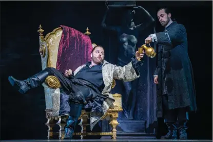  ?? Picture: James Glossop ?? Roland Wood (Don Giovanni) and Zachary Altman (Leporello) in Sir Thomas Allen’s production of Don Giovanni