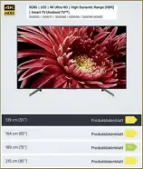  ??  ?? Das aktuelle Energielab­el begünstigt leuchtschw­ächere EDGE-LED-LCDS mit Xxl-diagonale (Sony 75XG85: A+). Da Sony die Edge-led-beleuchtun­g (Leuchtdiod­en an Bildunterk­ante) beim XG85 bis 75 Zoll einsetzt, aber im 85-Zoll-modell Leuchtdiod­en vollflächi­g verteilt sind (Direct-led-anordnung), fällt die Energieeff­izienzeins­tufung bei maximaler Größe schwächer aus