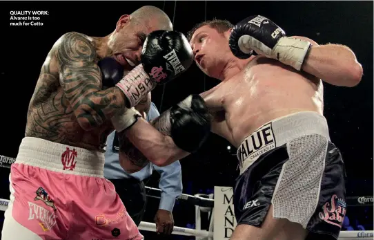  ?? Photos: GETTY IMAGES ?? QUALITY WORK: Alvarez is too much for Cotto