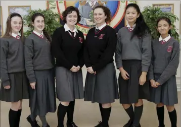  ??  ?? The Loreto LCVP Fashion Show winners: Irish dancers Holly Byrne and Katie Byrne, who came third; comedy duo Julia Brennan and Kelly McDonald, who took first place; and Alyssa Feliciano and Nicole Go, who came second after playing piano and singing.