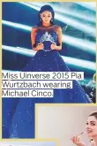  ??  ?? Miss Uinverse 2015 Pia Wurtzbach wearing Michael Cinco.