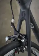  ??  ?? Below The brakes are lower spec than others here, to keep costs down Bottom This time the gearing is Shimano 105 spec