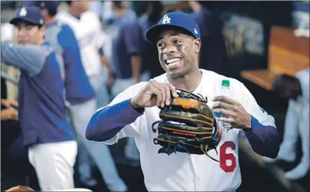  ?? Wally Skalij Los Angeles Times ?? CURTIS GRANDERSON was left off the Dodgers’ World Series roster last season but says he’s moved on from that. “It’s a year ago. Why would I focus on something that happened a year ago?” he says. Now a Brewer, he has a chance to help eliminate the Dodgers.