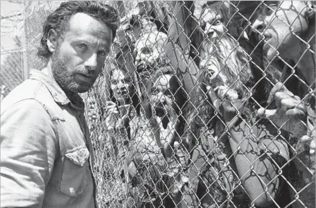  ?? Frank Ockenfels AMC ?? PLAINTIFFS in the “Walking Dead” dispute are collective­ly seeking $1 billion in recovered profits. Above, a scene with Rick Grimes.