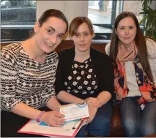  ??  ?? RIGHT: Jennifer Kissane, Marie Enright and Melissa Dennehy at their charity coffee morning