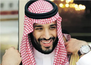  ?? HASSAN AMMAR / THE ASSOCIATED PRESS FILES ?? Mohammed bin Salman, Saudi Arabia’s new crown prince.