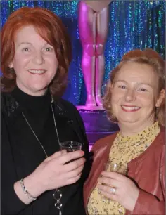  ??  ?? Geraldine Murtagh and Lesley McShane at the Oskars launch night in Kilkerley Community Centre.