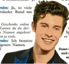  ?? Foto: dpa ?? Shawn Mendes beschenkt auch seinen kleinen Hund, wenn der denn brav ist.