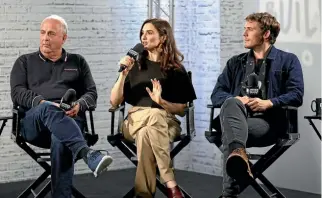  ?? TIM P WHITBY/GETTY IMAGES ?? From left: Director Roger Michell and My Cousin Rachel stars Rachel Weisz and Sam Claflin discuss the film in London earlier this month.