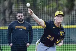  ?? CHARLIE NEIBERGALL / AP ?? Pitcher Mitch Keller, coming off a breakout season and still just 27, agreed to a five-year contract Thursday worth $77 million to remain with the Pirates. The right-hander could have been a free agent after the 2025 season.