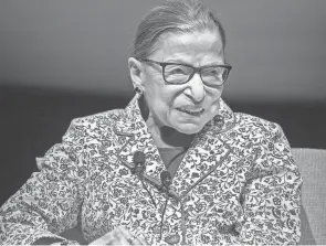  ?? ARMANDO L. SANCHEZ/TNS ?? Supreme Court Justice Ruth Bader Ginsburg at the University of Chicago on Sept. 9, 2019.