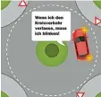  ?? Fotos (2): ADAC ?? Wer den Kreisverke­hr verlassen will, muss blinken.