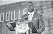  ?? CHUCK BURTON/AP ?? Shaquille Quarterman recorded 84 tackles in his first season as a linebacker for the Hurricanes.