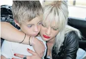  ??  ?? Jimmy Bennett and Asia Argento, said to have been posted by her on Instagram in May 2013 when he was aged 17. Left, the pair at the time of the 2004 film The Heart is Deceitful Above All Things, in which he played her son. Below, two Argento tweets