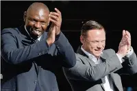  ??  ?? ●» Former Manchester City players Shaun Goater and Paul Dickov will be in action